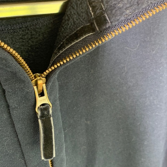 LL Bean navy blue zip up sweatshirt with velvet accents size small - Picture 5 of 10